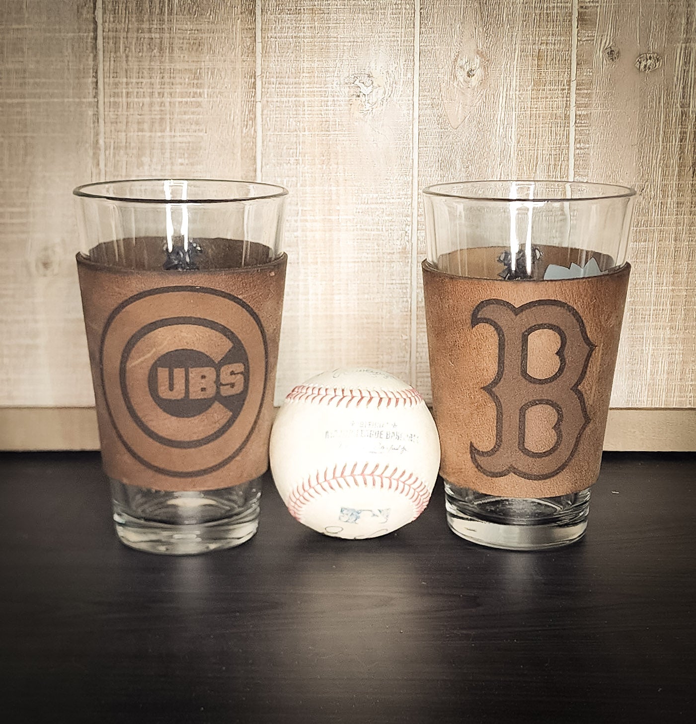 Premium leather baseball coozie | Personalized mens birthday gift | Men's birthday gift ideas | Baseball gifts for men