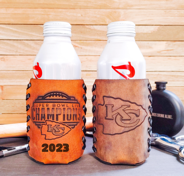 Premium Personalized Leather Drink Cozie for Men – Hand-Laced Craftsmanship | Ideal Gift for Him and Any Occasion!