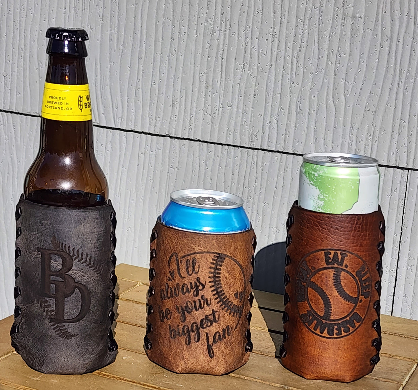 Premium Personalized Leather Drink Cozie for Men – Hand-Laced Craftsmanship | Ideal Gift for Him and Any Occasion!