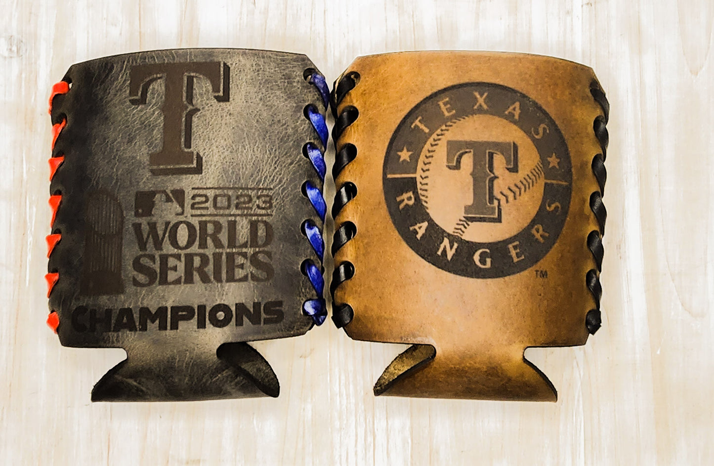 Premium leather baseball coozie | Personalized mens birthday gift | Men's birthday gift ideas | Baseball gifts for men