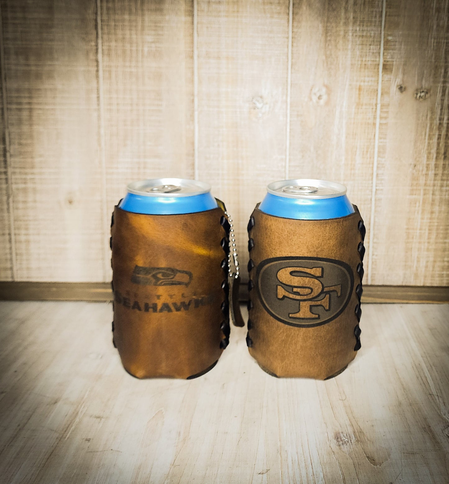 Premium Personalized Leather Drink Cozie for Men – Hand-Laced Craftsmanship | Ideal Gift for Him and Any Occasion!