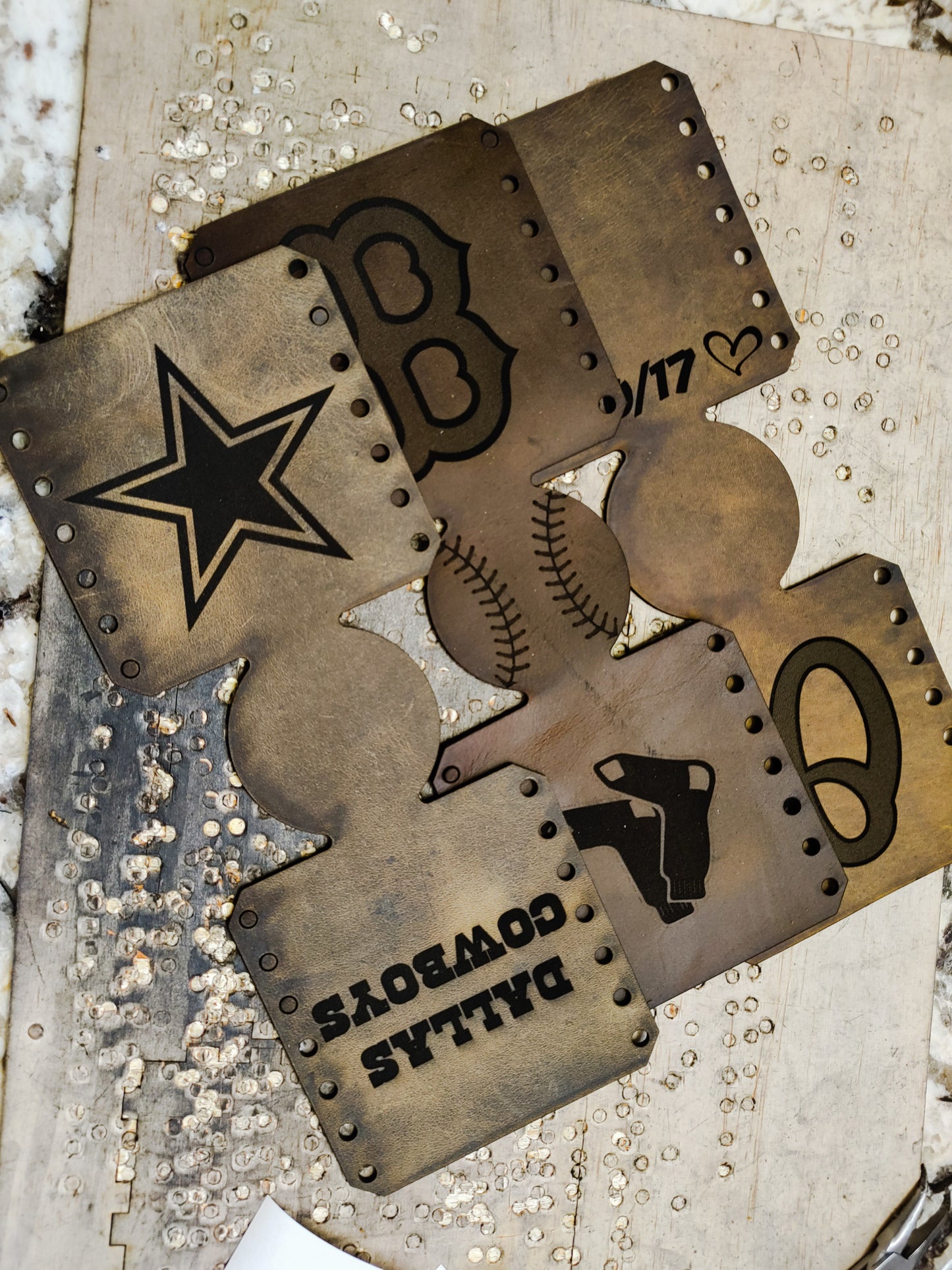 Premium leather drink sleeve personalized and custom fit to any can, bottle or glass