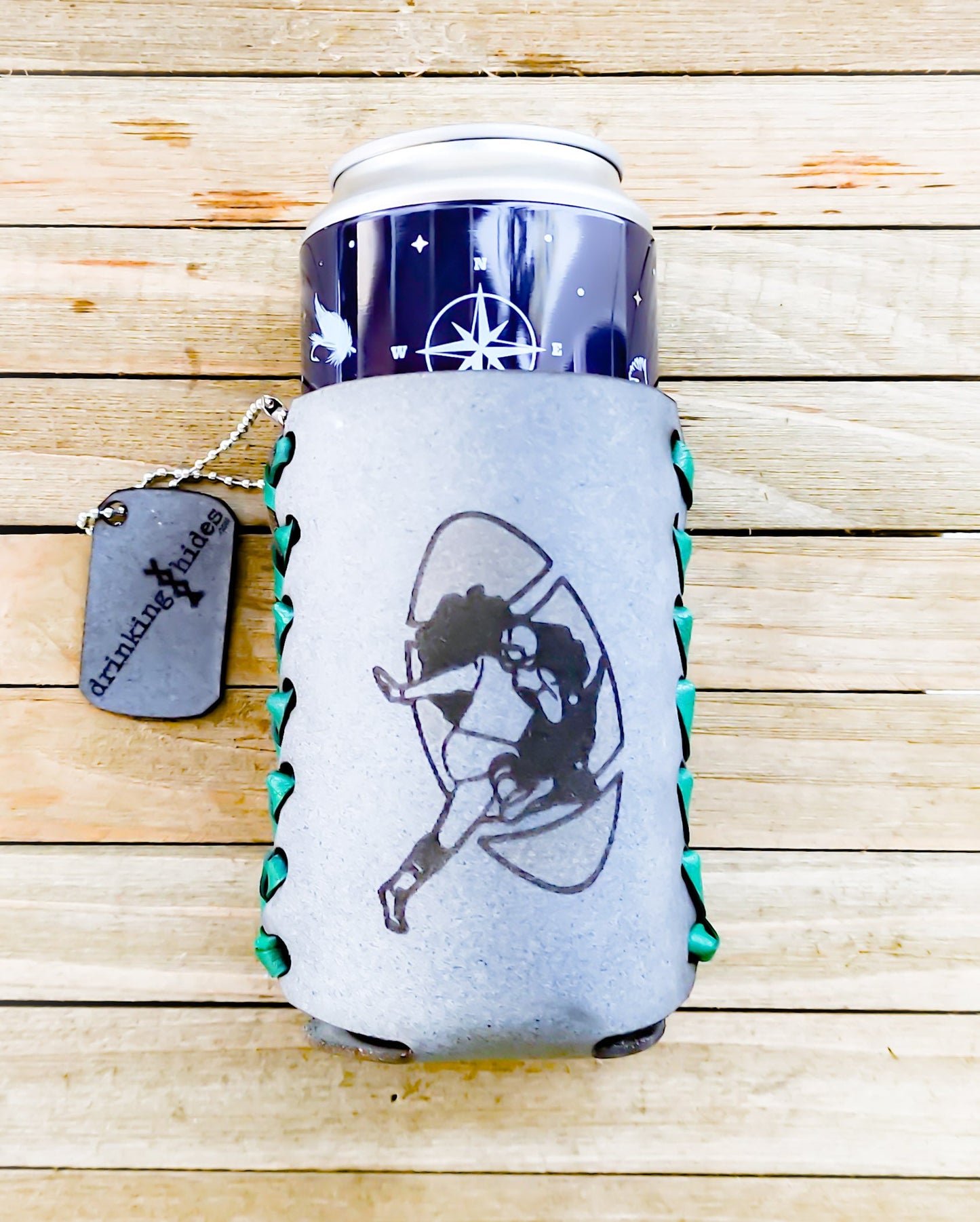 Custom premium leather can cooler