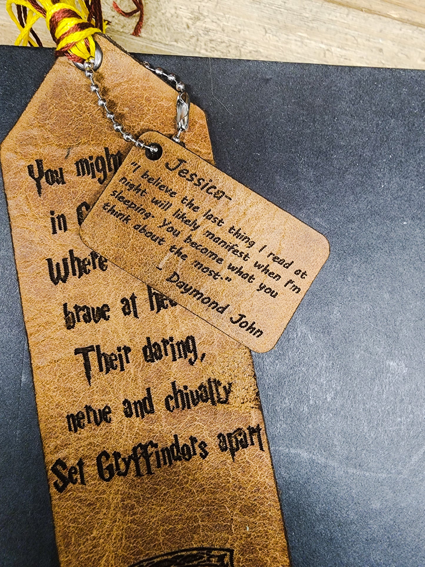 Harry Potter leather bookmark personalized with name