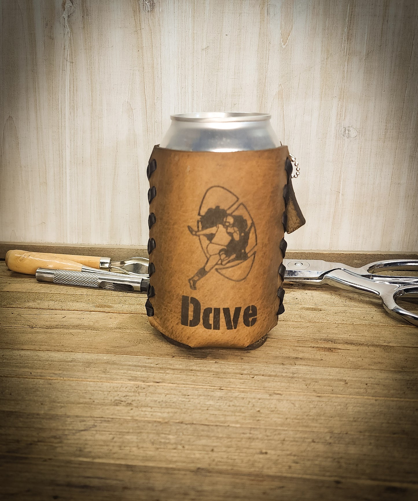 Personalized leather beer can cozie custom fit to any can or bottle | Perfect Valentines gift for men | Unique Valentines gifts 2023 for guys