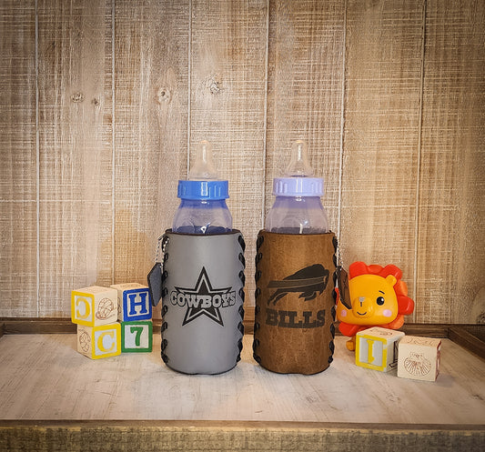Personalized baby bottle warmer made from premium leather
