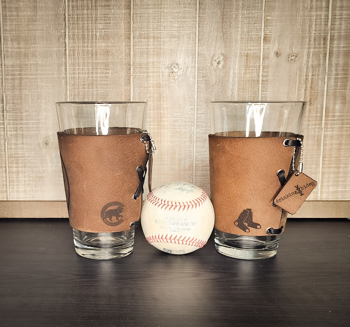 Premium leather baseball coozie | Personalized mens birthday gift | Men's birthday gift ideas | Baseball gifts for men