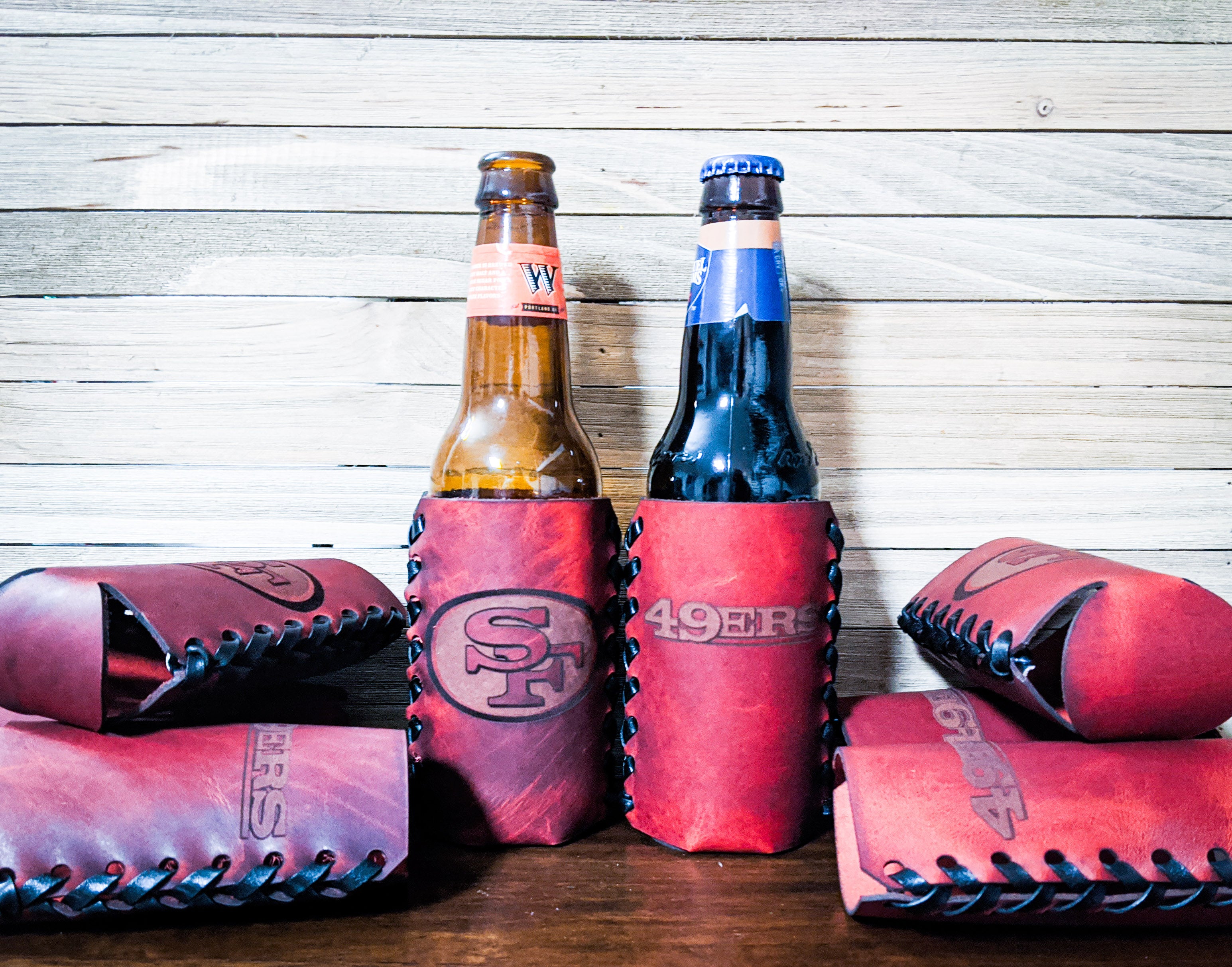 Handmade leather cheapest koozie(pint glass)