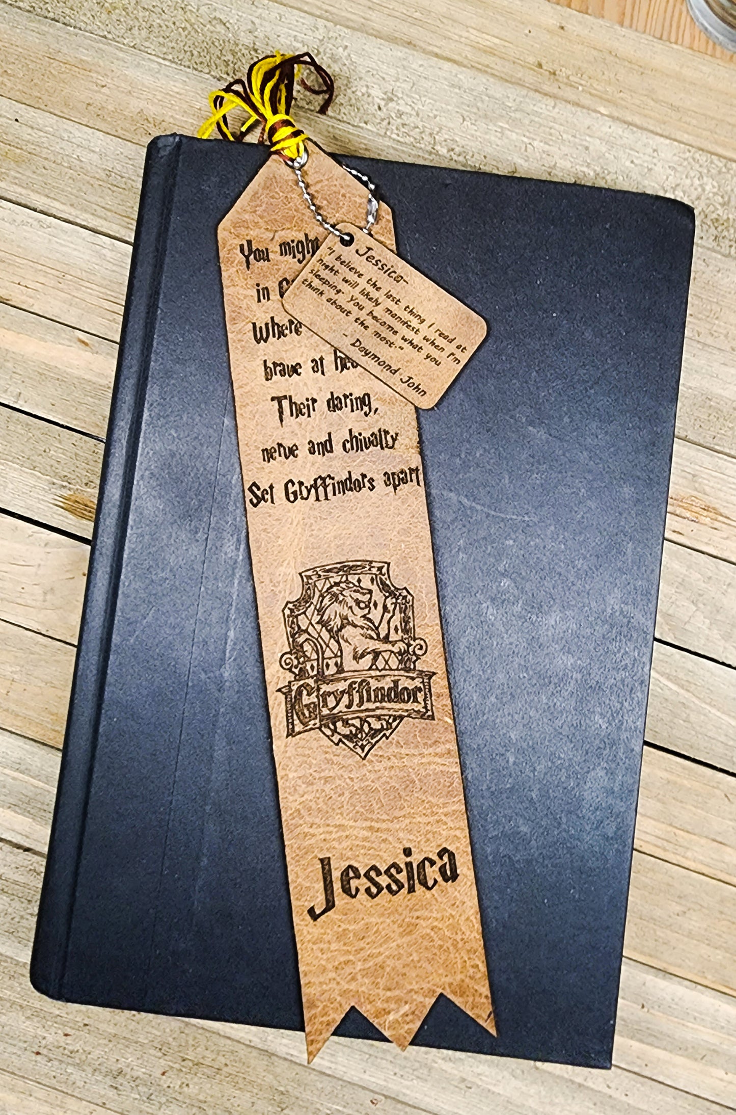 Harry Potter leather bookmark personalized with name