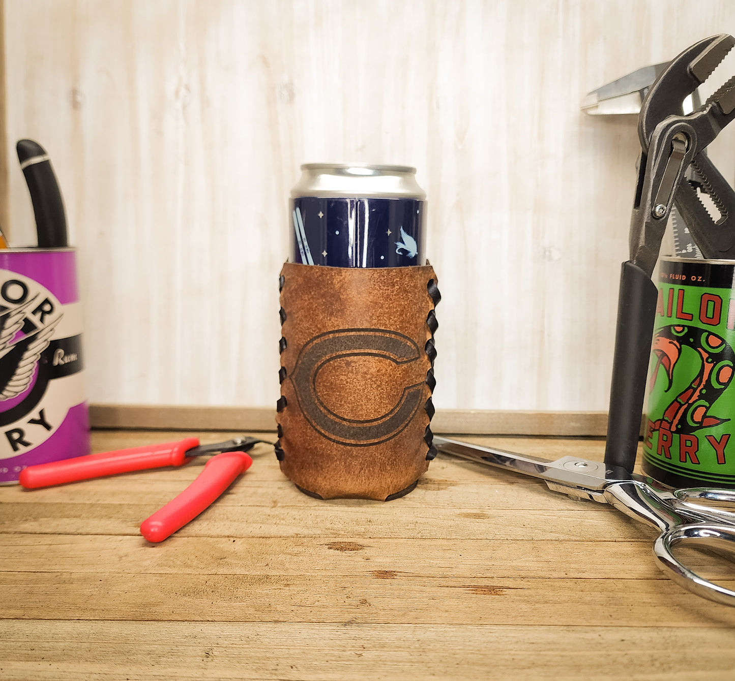 Personalized leather beer can cozie custom fit to any can or bottle | Perfect Valentines gift for men | Unique Valentines gifts 2023 for guys