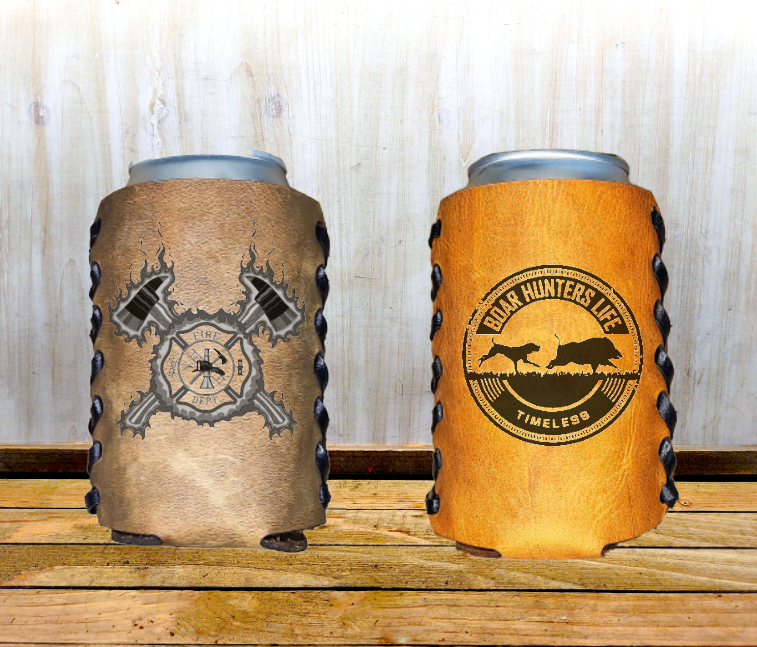 Handmade Leather Koozie - Dallas Cowboys Football